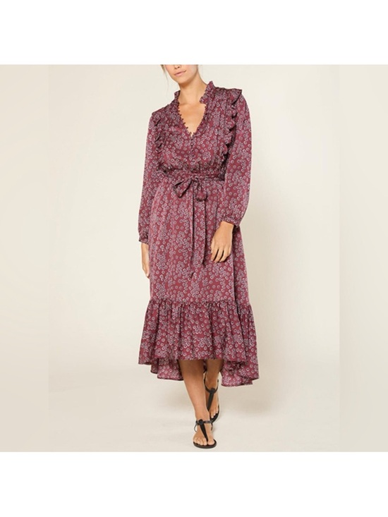 Outerknown Dresses & Skirts - Outerknown Stardust Silk Blend Floral Ruffle Midi Dress - NWT - Size XS